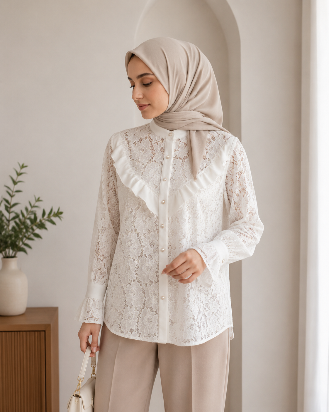 شومیز دانتل سفید